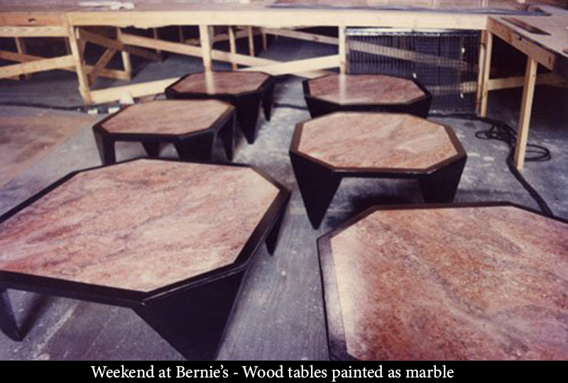 Weekend at Bernie's - Wood Tables Painted as Marble