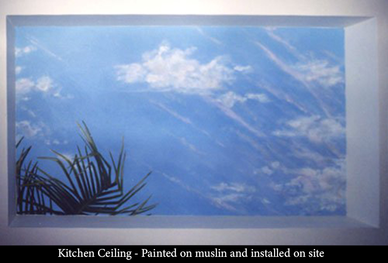 Kitchen Ceiling - Painted on muslin and installed on site