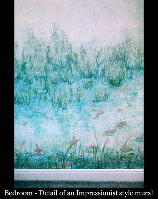 Bedroom - Detail of an Impressionist style mural